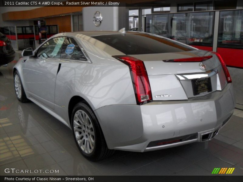 Radiant Silver Metallic / Ebony 2011 Cadillac CTS 4 AWD Coupe