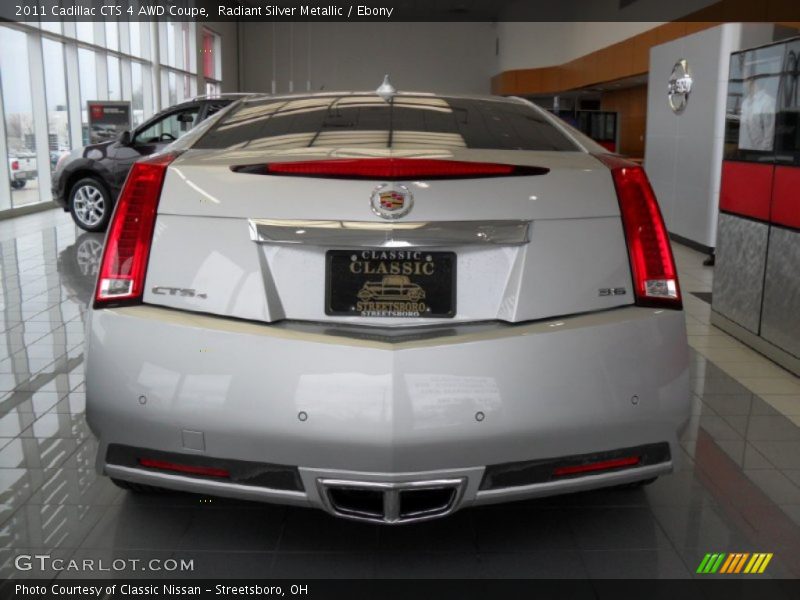 Radiant Silver Metallic / Ebony 2011 Cadillac CTS 4 AWD Coupe
