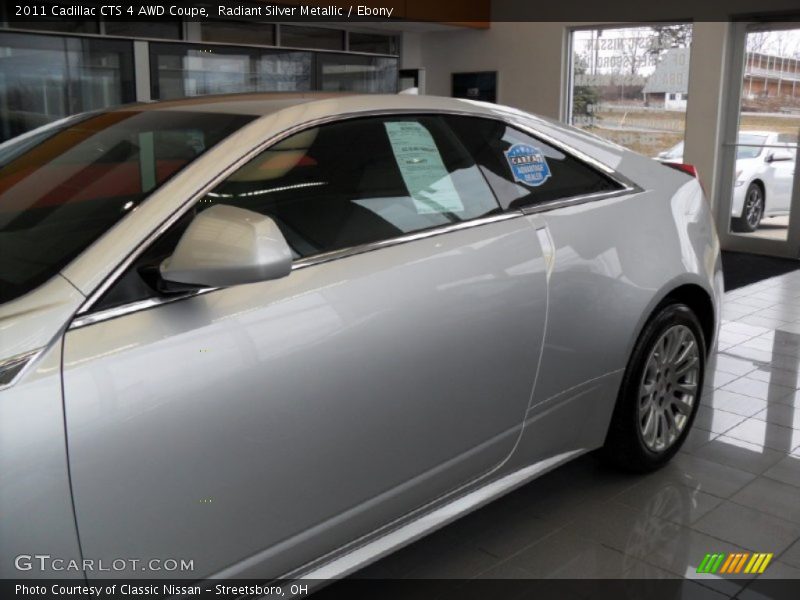 Radiant Silver Metallic / Ebony 2011 Cadillac CTS 4 AWD Coupe