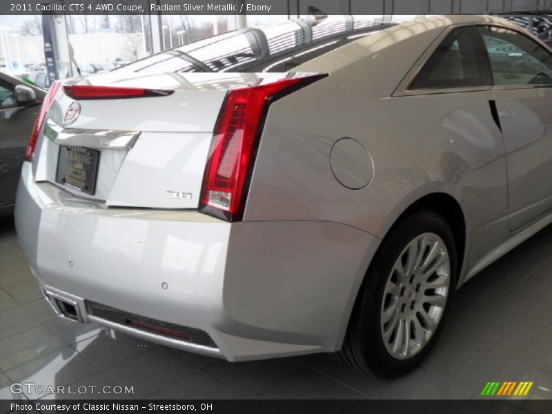 Radiant Silver Metallic / Ebony 2011 Cadillac CTS 4 AWD Coupe