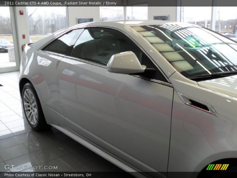 Radiant Silver Metallic / Ebony 2011 Cadillac CTS 4 AWD Coupe