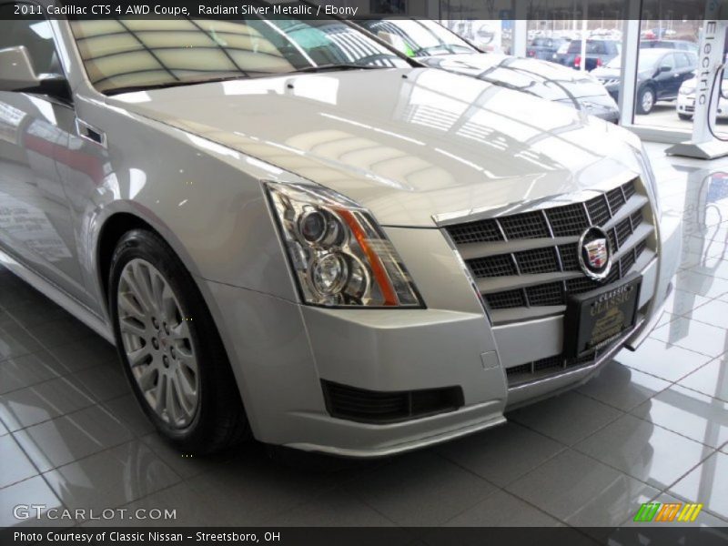Radiant Silver Metallic / Ebony 2011 Cadillac CTS 4 AWD Coupe