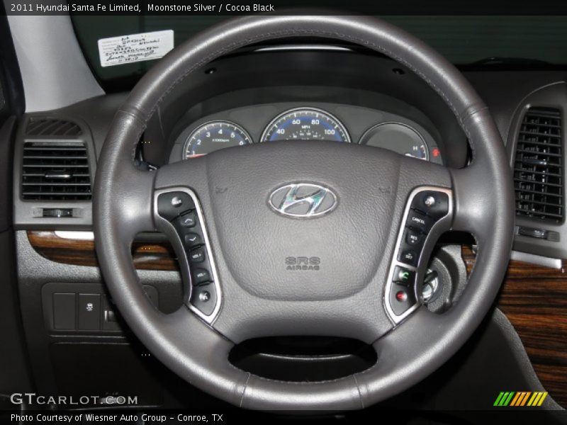 Moonstone Silver / Cocoa Black 2011 Hyundai Santa Fe Limited