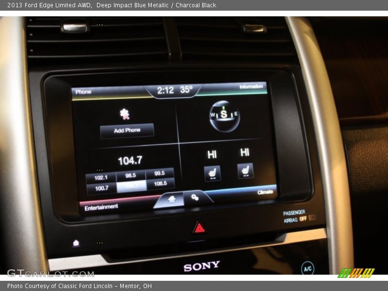Deep Impact Blue Metallic / Charcoal Black 2013 Ford Edge Limited AWD