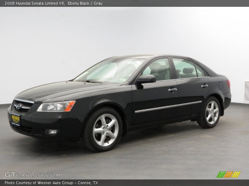 Ebony Black / Gray 2008 Hyundai Sonata Limited V6