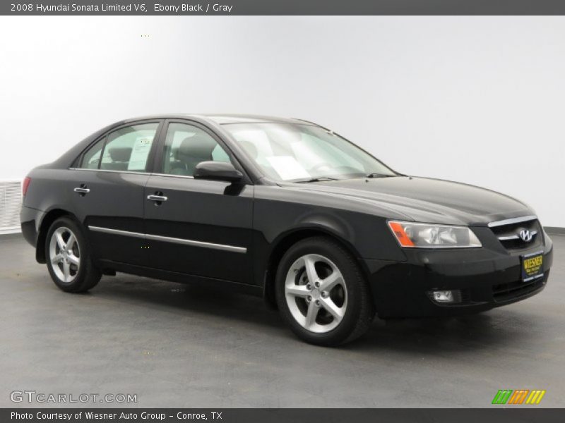 Ebony Black / Gray 2008 Hyundai Sonata Limited V6