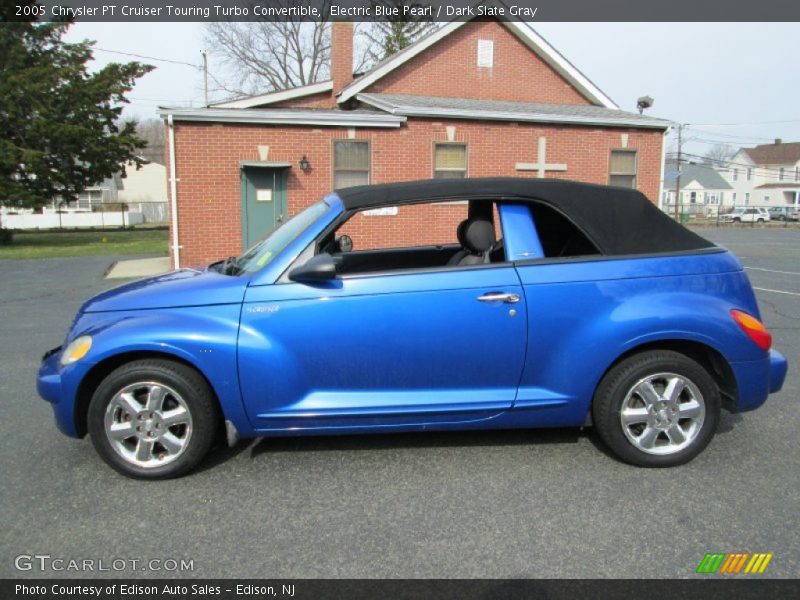 Electric Blue Pearl / Dark Slate Gray 2005 Chrysler PT Cruiser Touring Turbo Convertible