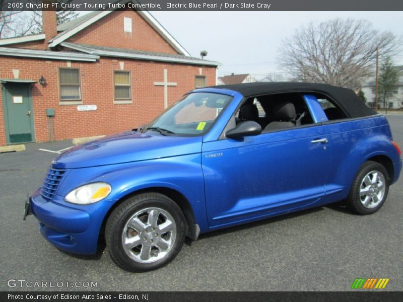 Electric Blue Pearl / Dark Slate Gray 2005 Chrysler PT Cruiser Touring Turbo Convertible