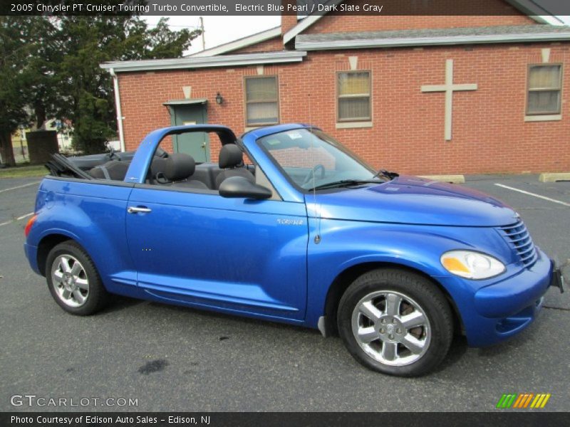 Electric Blue Pearl / Dark Slate Gray 2005 Chrysler PT Cruiser Touring Turbo Convertible