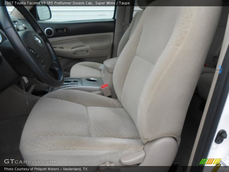 Super White / Taupe 2007 Toyota Tacoma V6 SR5 PreRunner Double Cab