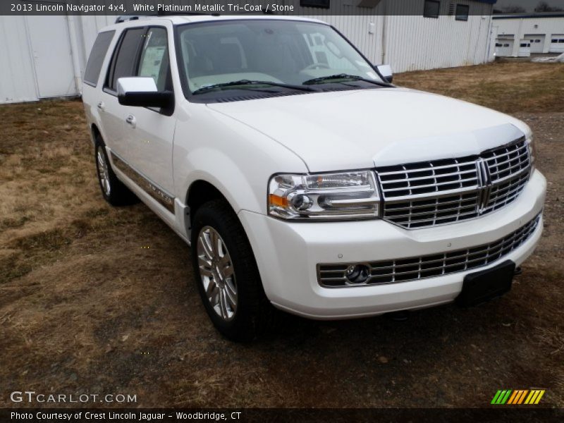 White Platinum Metallic Tri-Coat / Stone 2013 Lincoln Navigator 4x4