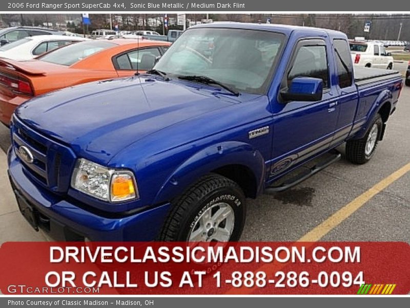 Sonic Blue Metallic / Medium Dark Flint 2006 Ford Ranger Sport SuperCab 4x4