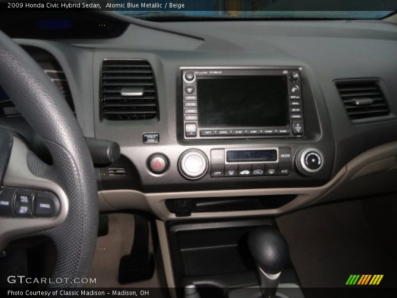 Atomic Blue Metallic / Beige 2009 Honda Civic Hybrid Sedan