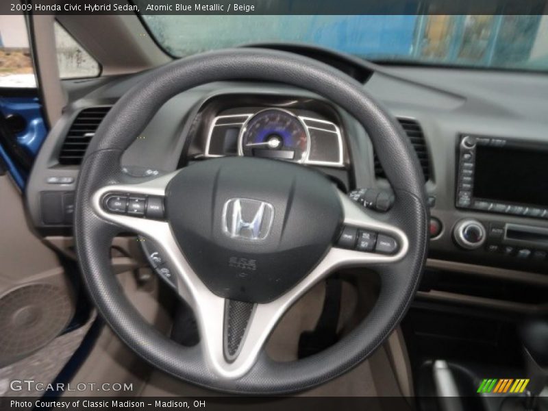 Atomic Blue Metallic / Beige 2009 Honda Civic Hybrid Sedan