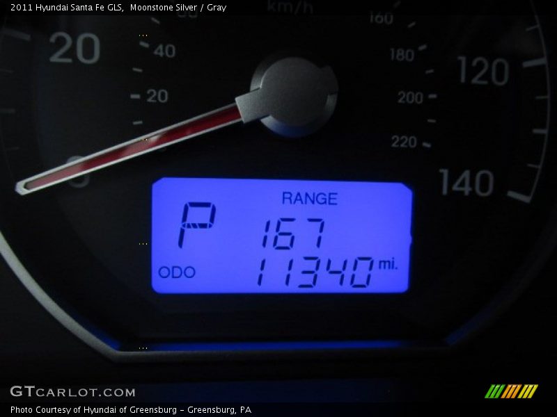 Moonstone Silver / Gray 2011 Hyundai Santa Fe GLS