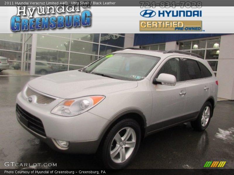 Ultra Silver / Black Leather 2011 Hyundai Veracruz Limited AWD