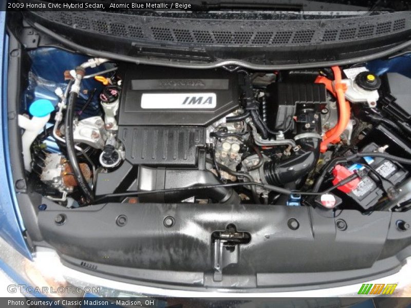 Atomic Blue Metallic / Beige 2009 Honda Civic Hybrid Sedan