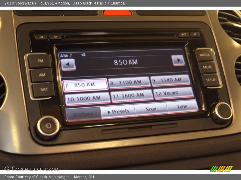 Deep Black Metallic / Charcoal 2010 Volkswagen Tiguan SE 4Motion
