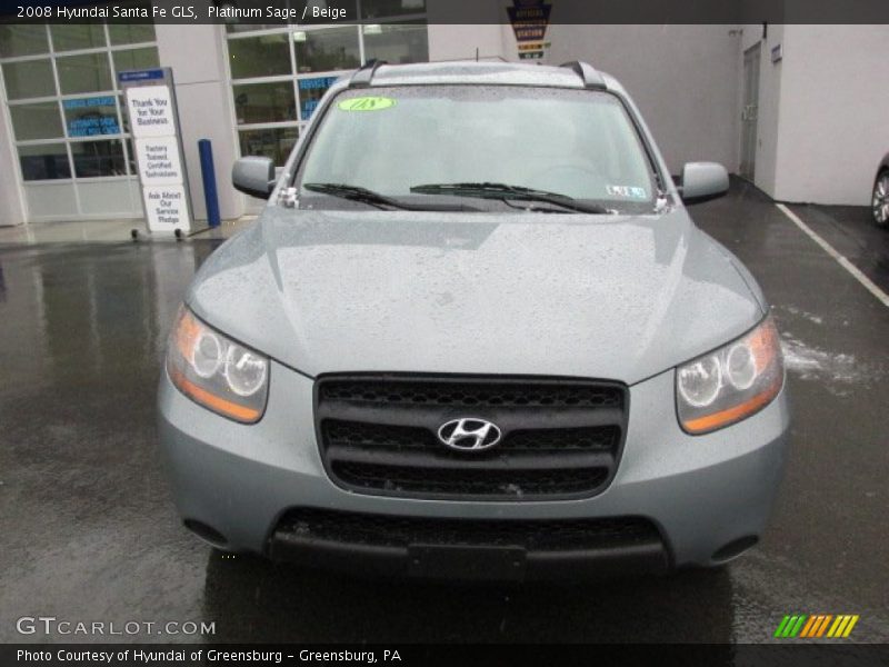 Platinum Sage / Beige 2008 Hyundai Santa Fe GLS