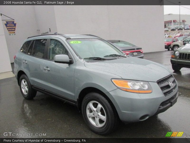 Platinum Sage / Beige 2008 Hyundai Santa Fe GLS