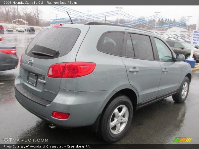 Platinum Sage / Beige 2008 Hyundai Santa Fe GLS