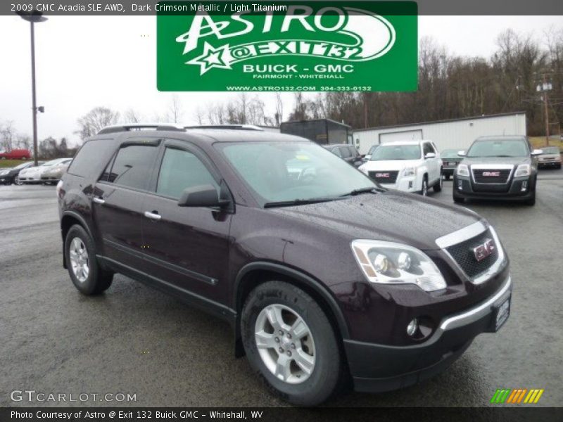 Dark Crimson Metallic / Light Titanium 2009 GMC Acadia SLE AWD