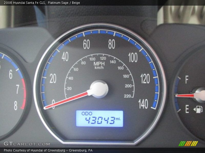 Platinum Sage / Beige 2008 Hyundai Santa Fe GLS