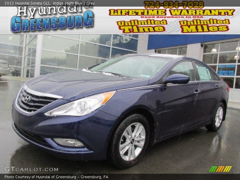 Indigo Night Blue / Gray 2013 Hyundai Sonata GLS