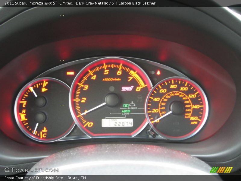 Dark Gray Metallic / STI Carbon Black Leather 2011 Subaru Impreza WRX STi Limited
