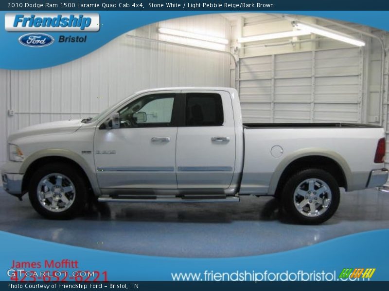 Stone White / Light Pebble Beige/Bark Brown 2010 Dodge Ram 1500 Laramie Quad Cab 4x4