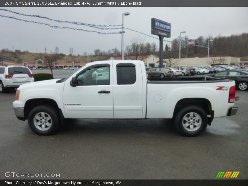 Summit White / Ebony Black 2007 GMC Sierra 1500 SLE Extended Cab 4x4