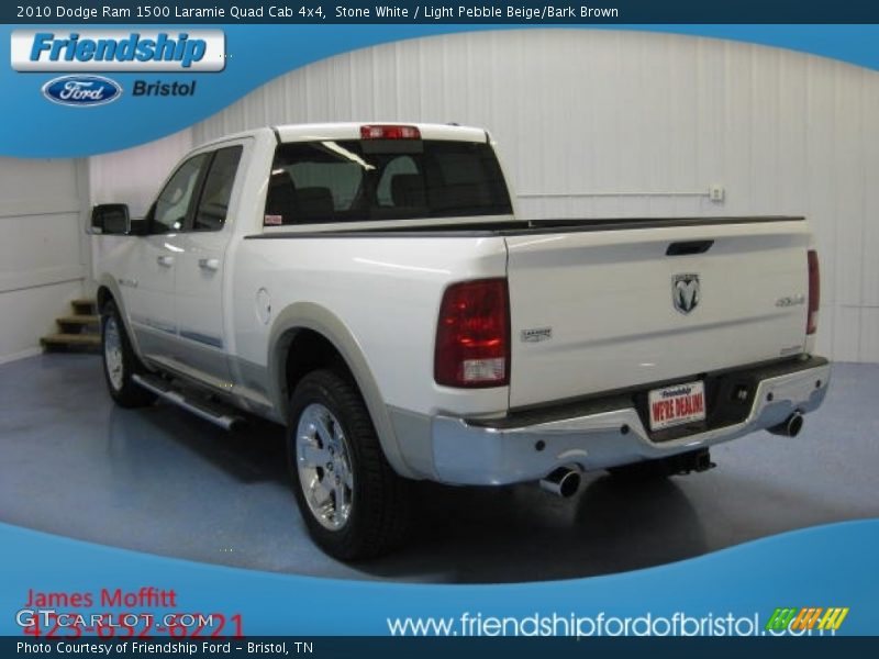 Stone White / Light Pebble Beige/Bark Brown 2010 Dodge Ram 1500 Laramie Quad Cab 4x4