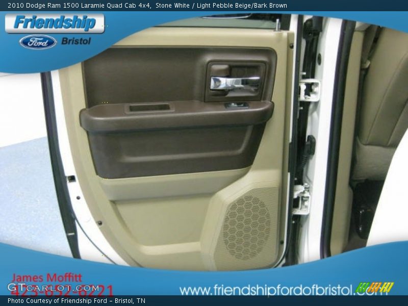 Stone White / Light Pebble Beige/Bark Brown 2010 Dodge Ram 1500 Laramie Quad Cab 4x4