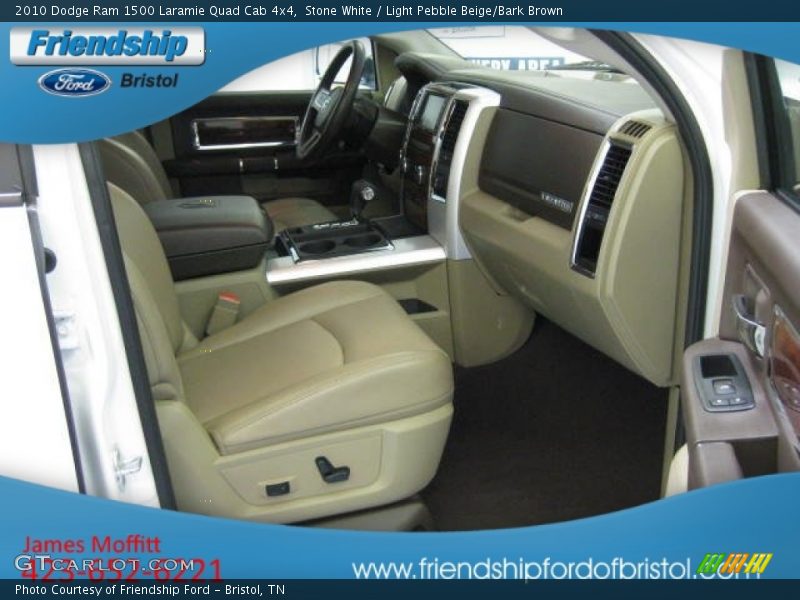 Stone White / Light Pebble Beige/Bark Brown 2010 Dodge Ram 1500 Laramie Quad Cab 4x4