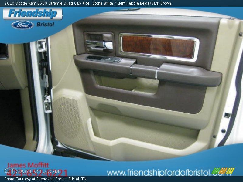 Stone White / Light Pebble Beige/Bark Brown 2010 Dodge Ram 1500 Laramie Quad Cab 4x4