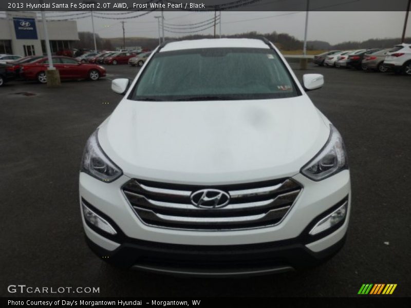 Frost White Pearl / Black 2013 Hyundai Santa Fe Sport 2.0T AWD