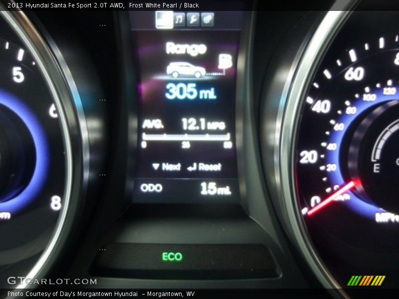 Frost White Pearl / Black 2013 Hyundai Santa Fe Sport 2.0T AWD
