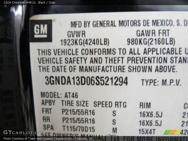 Black / Gray 2006 Chevrolet HHR LS