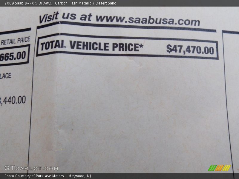  2009 9-7X 5.3i AWD Window Sticker