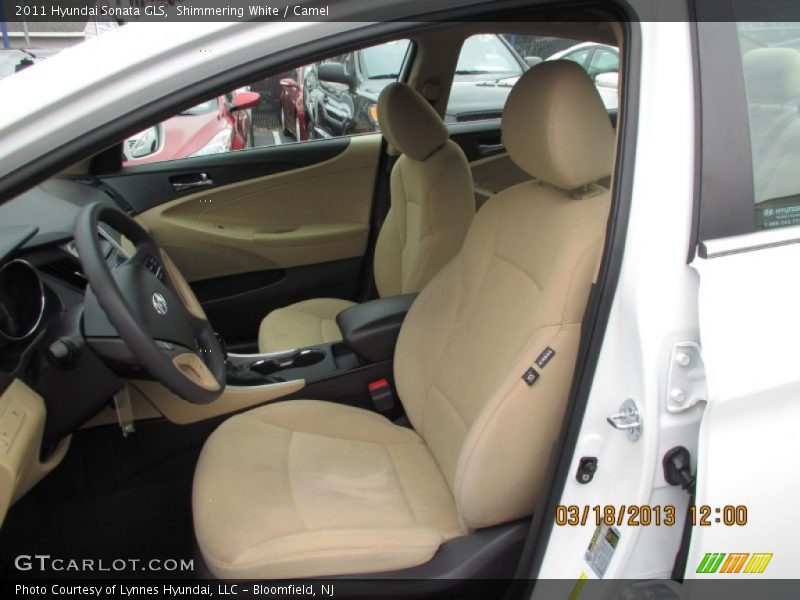 Shimmering White / Camel 2011 Hyundai Sonata GLS