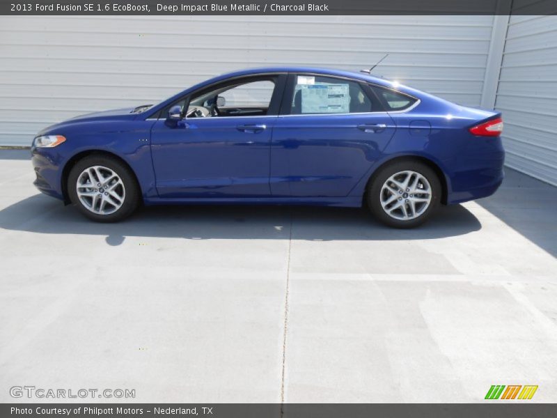 Deep Impact Blue Metallic / Charcoal Black 2013 Ford Fusion SE 1.6 EcoBoost