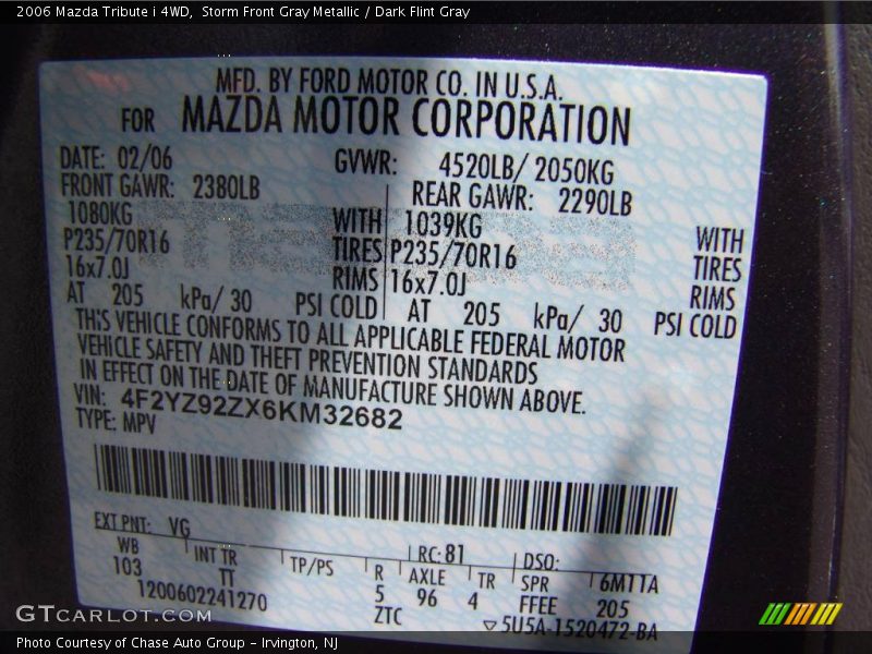 Storm Front Gray Metallic / Dark Flint Gray 2006 Mazda Tribute i 4WD