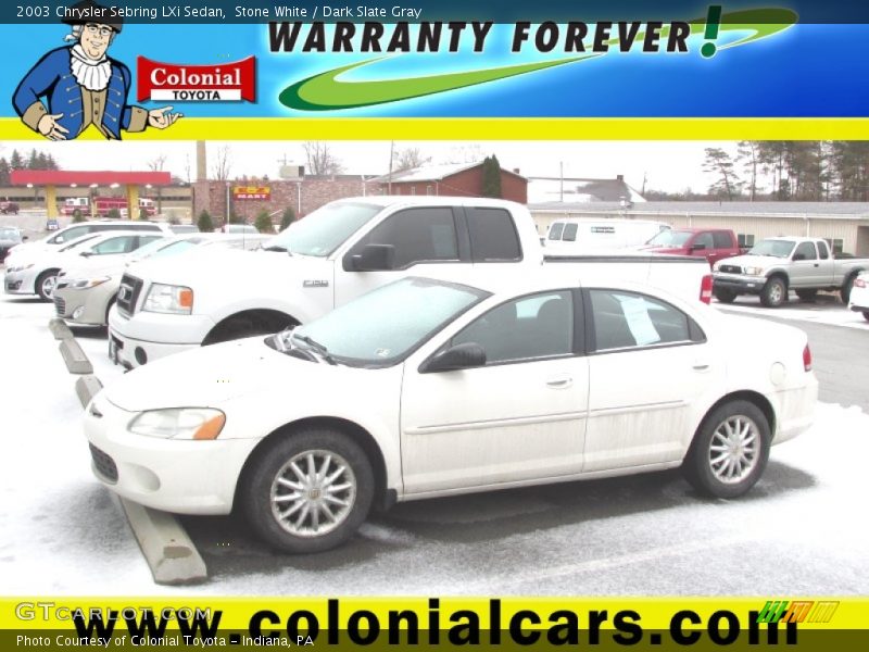 Stone White / Dark Slate Gray 2003 Chrysler Sebring LXi Sedan
