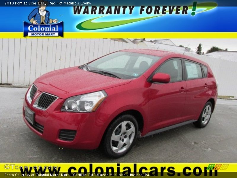 Red Hot Metallic / Ebony 2010 Pontiac Vibe 1.8L