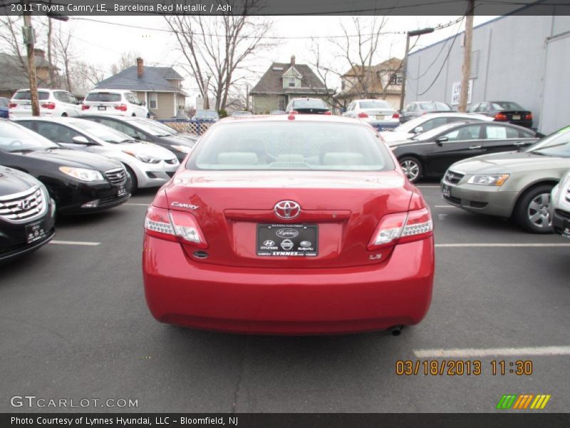 Barcelona Red Metallic / Ash 2011 Toyota Camry LE