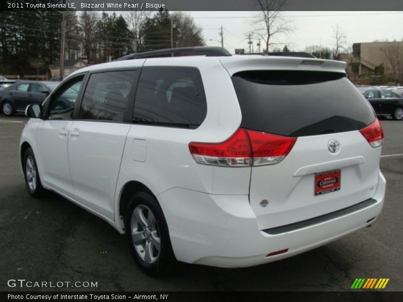 Blizzard White Pearl / Bisque 2011 Toyota Sienna LE