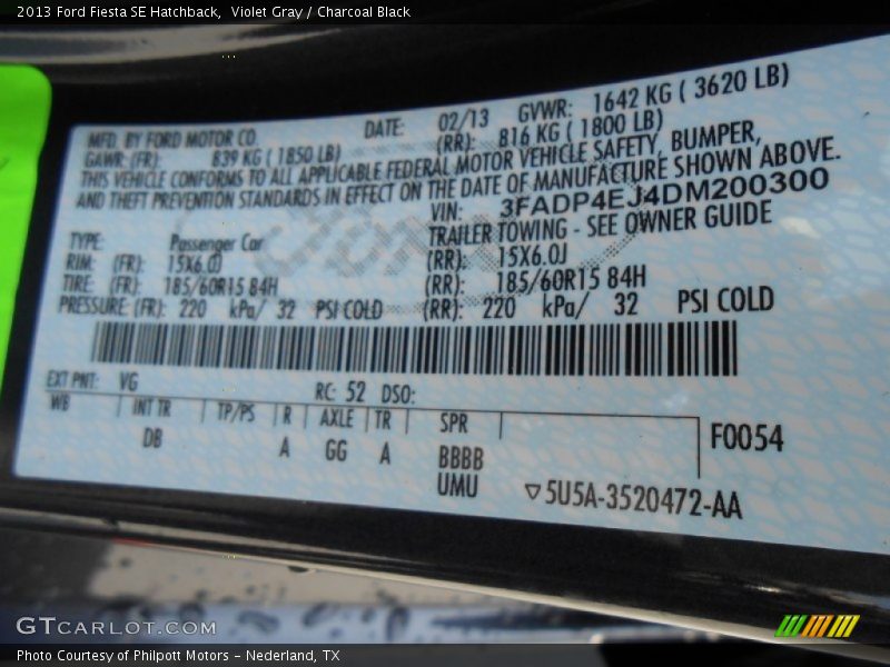 Violet Gray / Charcoal Black 2013 Ford Fiesta SE Hatchback