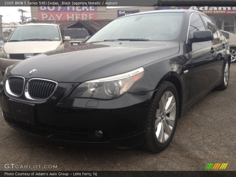 Black Sapphire Metallic / Auburn 2005 BMW 5 Series 545i Sedan
