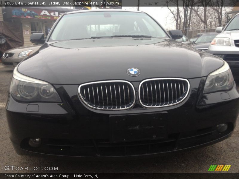 Black Sapphire Metallic / Auburn 2005 BMW 5 Series 545i Sedan