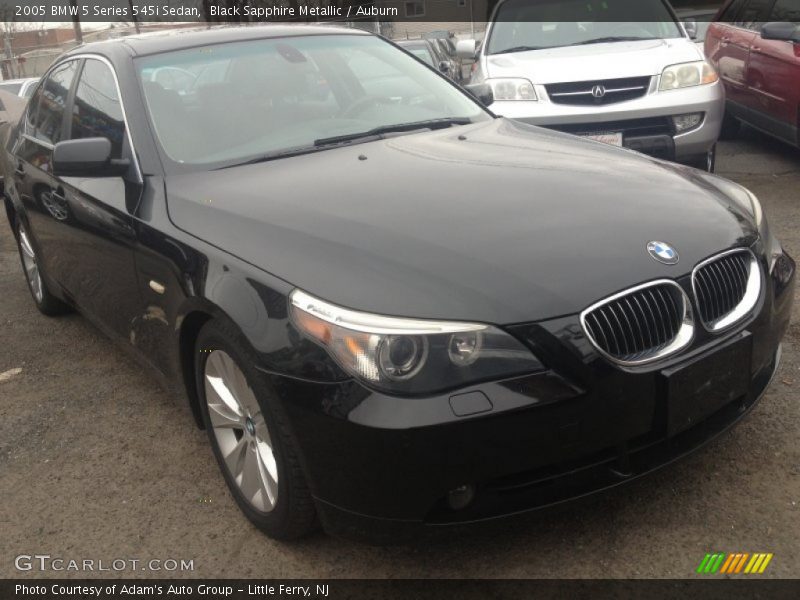 Black Sapphire Metallic / Auburn 2005 BMW 5 Series 545i Sedan
